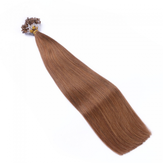 25 x Micro Ring / Loop - 8 Goldbraun - Hair Extensions 100% Echthaar - NOVON EXTENTIONS