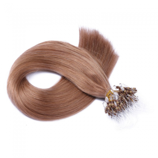 25 x Micro Ring / Loop - 12 Hellbraun - Hair Extensions 100% Echthaar - NOVON EXTENTIONS