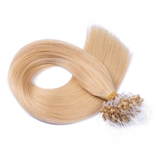 25 x Micro Ring / Loop - 24 Goldblond - Hair Extensions 100% Echthaar - NOVON EXTENTIONS
