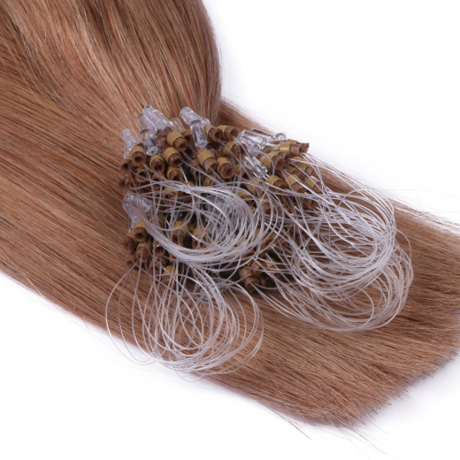 25 x Micro Ring / Loop - 27 Honigblond - Hair Extensions 100% Echthaar - NOVON EXTENTIONS