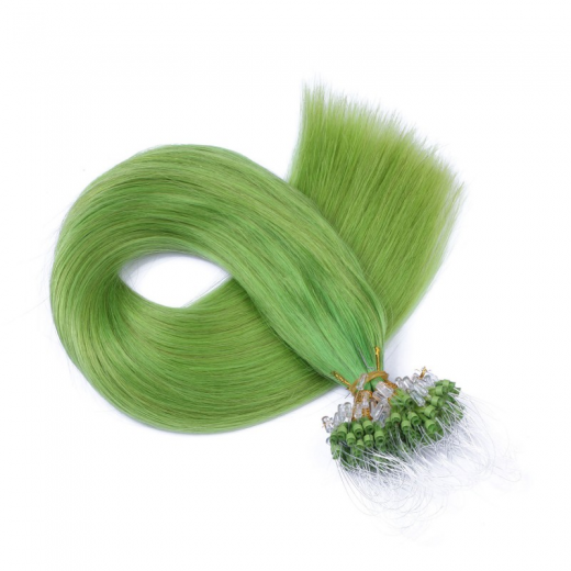 25 x Micro Ring / Loop - Grn - Hair Extensions 100% Echthaar - NOVON EXTENTIONS