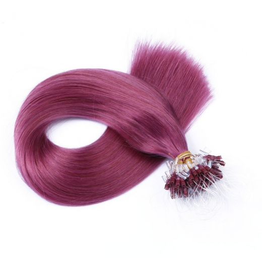 25 x Micro Ring / Loop - Violett - Hair Extensions 100% Echthaar - NOVON EXTENTIONS