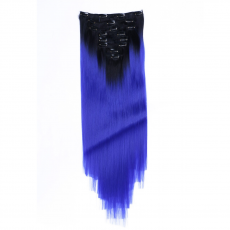 #T1B/Blue Ombre - Clip-In Hair Extensions / 8 Tressen /...