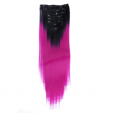 #T1B/Violett Ombre - Clip-In Hair Extensions / 8 Tressen...
