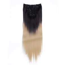 #1B/24 Ombre - Clip-In Hair Extensions / 8 Tressen /...
