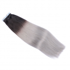 10 x Tape In - 1b/Silver Ombre - Hair Extensions - 2,5g -...