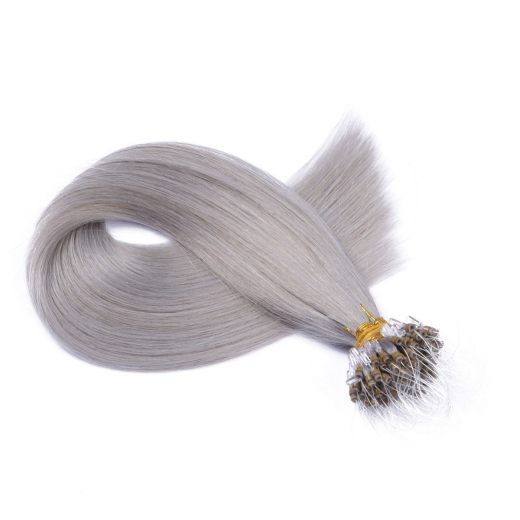 25 x Micro Ring / Loop - Silver - Hair Extensions 100% Echthaar - NOVON EXTENTIONS