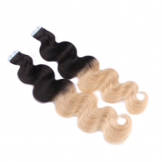 10 x Tape In - 1b/24 Ombre - GEWELLT Hair Extensions -...