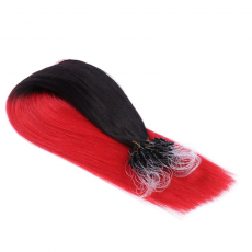 25 x Micro Ring / Loop - 1B/Red Ombre - Hair Extensions...