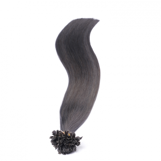 25 x Keratin Bonding Hair Extensions - Darkgrey - 100% Echthaar - NOVON EXTENTIONS
