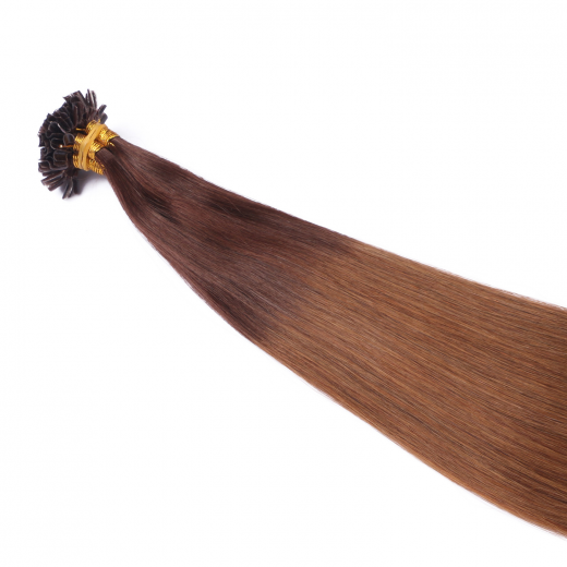 25 x Keratin Bonding Hair Extensions - 2/8 Ombre - 100% Echthaar - NOVON EXTENTIONS