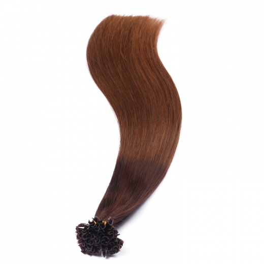 25 x Keratin Bonding Hair Extensions - 2/8 Ombre - 100% Echthaar - NOVON EXTENTIONS