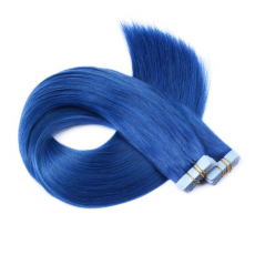 10 x Tape In - Blue - Hair Extensions - 2,5g - NOVON...